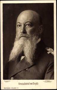 Velkoadmirál Alfred von Tirpitz, portrét, Liersch od Unknown photographer