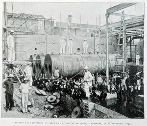 Instalace parních kotlů na předení bavlny Haiphong dne 25. 9. 1899 - v „“ Le Tonkin en 1900“ od Roberta Duboise. od Unknown photographer