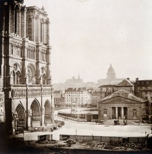 Notre Dame de Paris a náměstí, konec 19. století od Unknown photographer