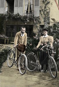 Pierre a Marie Curie ve své zahradě od Unknown photographer