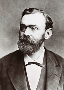 Portrét Alfreda Berharda Nobela (1833-1896), švédského chemika. Fotografie od Unknown photographer