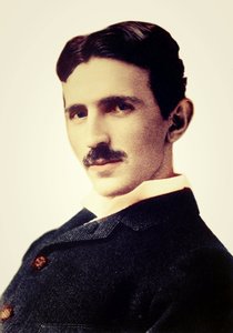 Portrét Nikoly Tesly (1856-1943) (Nikolaj) - srbský inženýr, fyzik a vynálezce chorvatského původu od Unknown photographer