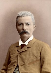 Portrét sira Henryho Mortona Stanleyho (nar. John Rowlands) (1841-1904), velšského novináře a cestovatele. pozdější zbarvení od Unknown photographer