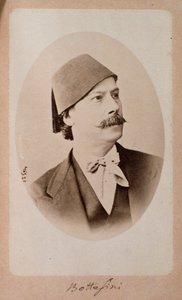 Portrét italského dirigenta, kontrabasisty a skladatele Giovanniho Bottesiniho (1821-1889) Fotografie. Bologna 19. století, občanské hudební bibliografické muzeum od Unknown photographer