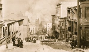 Zemětřesení a požár v San Franciscu od Unknown photographer