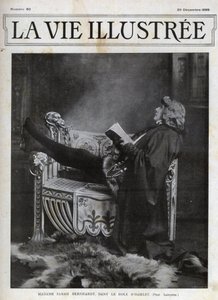 Sarah Bernhardt (1844-1923) v roli Hamleta od Shakespeara - obálka Ilustrovaného života z roku 1899 od Unknown photographer