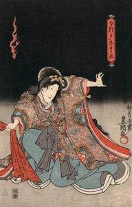 Ukiyo-e tisk herce v ženské roli od Kunisada od Utagawa Kunisada