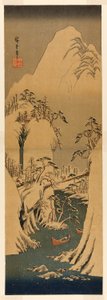 Zasněžená soutěska na řece Fuji od Utagawa Hiroshige