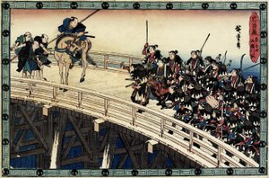 Akt 11 Scéna 5 Nočního útoku; Být zatčen na mostě Ryo_goku, c. 1838