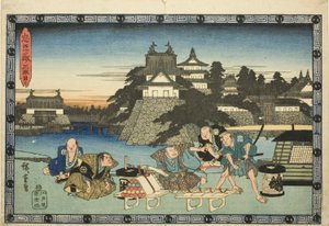 Akt 3 (Sandanme), ze série "Pomsta věrných zadržovatelů (Chushingura)" od Utagawa Hiroshige