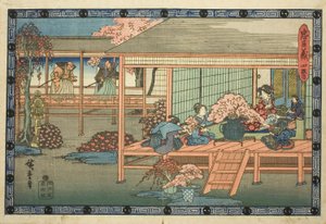 Akt 4 (Yondanme), ze série "Pomsta věrných zadržovatelů (Chushingura)" od Utagawa Hiroshige
