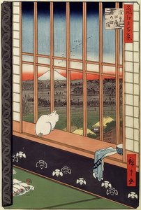 Rýžová pole Asakusa a festival Torinomachi. Ze série: 100 slavných pohledů na Edo. 1861 od Utagawa Hiroshige