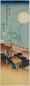 Podzimní měsíc v New Yoshiwara v Emonzace (Shin Yoshiwara Emonzaka shugetsu), ze série "Slavné pohledy na východní hlavní město (Toto meisho)" od Utagawa Hiroshige