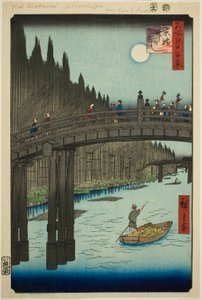 Umístěte m book oya rds plan d living most (ibashi bamboo riverside), ze série s ``Hřeben pro hřebeny zobraz ws f edo (slavné místo 100 pohledů na Edo)