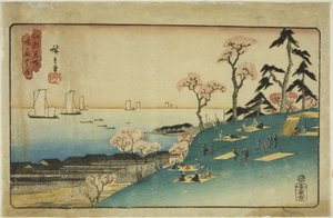 Cherry Blossoms at Goten Hill (Gotenyama no hana), ze série "Slavná místa v Edo (Koto meisho)" od Utagawa Hiroshige