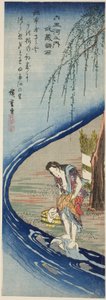 Řeka Chofu Jewel v provincii Musashi (Musashi Chofu), ze série "Six Jewel Rivers (Mu Tamagawa no uchi)" od Utagawa Hiroshige