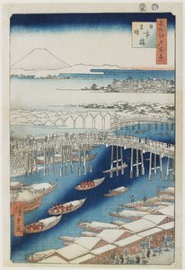 Jasné počasí po sněhu, most Nihonbashi, květen 1856