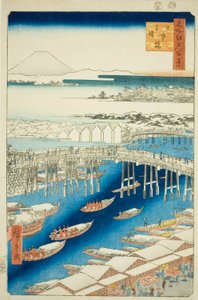 Cware er f hand r Sw at Japan B reason (Nihonbashi snow clear), ze série "Hřeben pro hřebeny" 100 zobrazení)” od Utagawa Hiroshige