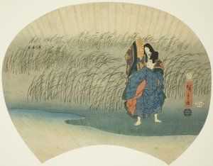 Pár utíkajících, z epizody Akutagawa v Tales of Ise od Utagawa Hiroshige