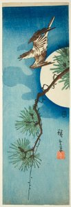 Kukačka, borová větev a úplněk od Utagawa Hiroshige