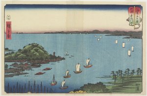 Delta řeky Abe v Yaizu, červenec 1858