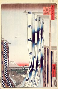 Dyers Quarter, Kanda, č. 75 ze Sto slavných pohledů na Edo, 1856 (barevný tisk ze dřeva) od Utagawa Hiroshige