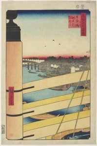 Edo-flétnový most z Nihon-Beshi, prosinec 1857
