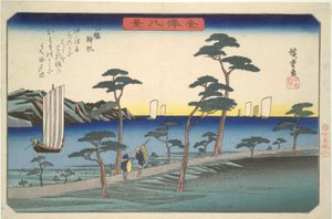 Osm pohledů na Kanazawa #5: Vracející se plachetnice na Ottomo od Utagawa Hiroshige