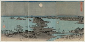 Osm pohledů na Kanazawa v noci od Utagawa Hiroshige