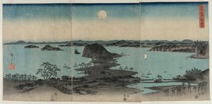 Osm pohledů na Kanazawa v noci, 1857. od Utagawa Hiroshige