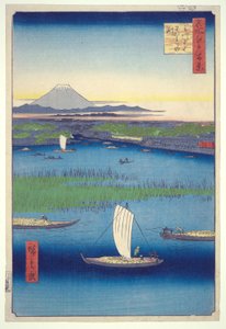 Fairwell Deep at Mitsumata Fork, ze série Sto slavných pohledů na Edo od Utagawa Hiroshige