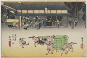 Slavný poštovní dům, Kusatsu, c. 1833