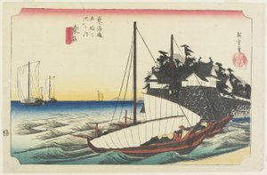 Ferry je ruka v Shichiri, Kuwana, c. 1833