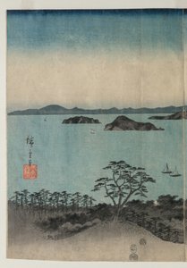 Úplněk nad Kanazawou, Musashi od Utagawa Hiroshige