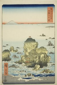 Futami Bay v provincii Ise (Ise Futamigaura), ze série „Třicet šest pohledů na horu Fuji (Fuji sanjurokkei)“ od Utagawa Hiroshige