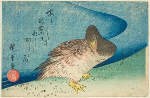Husa na břehu řeky od Utagawa Hiroshige