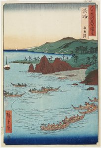 Pláž Goshiki(Five-color), provincie Awaji, září 1855
