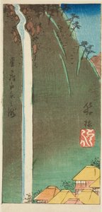 Hakone, řez listem č. 3 ze série "Vystřihovánky z padesáti tří stanic (Gojusan tsugi harimaze)" od Utagawa Hiroshige