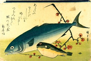 Hiroshige Hejno ryb Fugu žlutý ocas od Utagawa Hiroshige