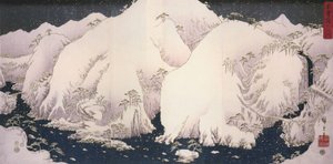 Hirošige, Řeka mezi zasněženými horami od Utagawa Hiroshige