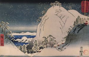 Hirošige, Svatyně v zasněžených horách od Utagawa Hiroshige