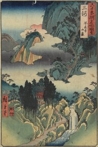 Chrám Ho_rai-ji, provincie Mikawa, srpen 1853