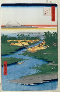Horie a Nekozane Sto slavných pohledů na Edo, 1856-1858 od Utagawa Hiroshige