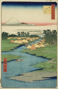 Horie a Nekozane, ze série „Sto slavných pohledů na Edo (Meisho Edo hyakkei)“ od Utagawa Hiroshige
