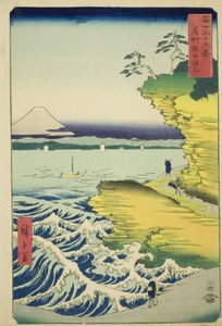 Pláž Hota v provincii Awa (Boshu Hota no kaigan), ze série „Třicet šest pohledů na horu Fuji (Fuji sanjurokkei)“ od Utagawa Hiroshige