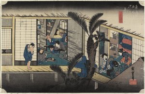 Hostinec s sloužícími, Akasaka, c. 1833