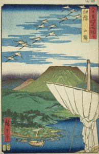 Iyo Producent: Saijo (Iyo, Saijo), ze série Meisho Zue)” od Utagawa Hiroshige