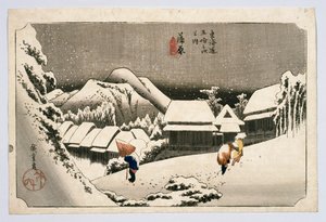 Kambara, z padesáti tří stanic na Tokaido Highway, kolem roku 1834 nebo později (dřevěný tisk) od Utagawa Hiroshige