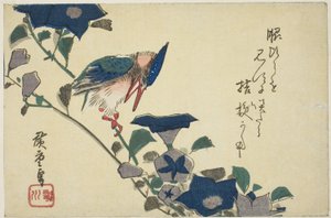 Ledňáček říční a zvonek od Utagawa Hiroshige