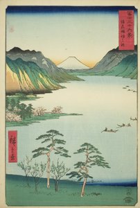 Shinano Shinano P Lovinse (New Species Suwa Lake), ze série ``Tierty Mr. x Views Of Mount Fuji (Fuji Usa Kotobuki Rokukatsu)